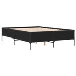 vidaXL Cadre de lit noir 160x200 cm bois d'ingénierie et métal