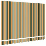 vidaXL Toile de rechange pour store banne Vert et jaune 250 x 200 cm