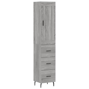 vidaXL Buffet haut Sonoma gris 34 5x34x180 cm Bois d'ingénierie