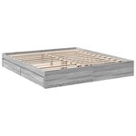 vidaXL Cadre de lit avec tiroirs sans matelas sonoma gris 180x200 cm