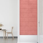 vidaXL Panneaux muraux 12 Pièces Rose 60x30 cm Velours 2 16 m²