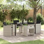 vidaXL Ensemble de salle à manger pour jardin Pliant 5 Pièces Gris clair