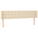 vidaXL Tête de lit avec oreilles Crème 183x16x78/88 cm Tissu