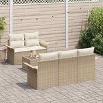 vidaXL Ensemble de canapé de jardin avec coussin 6 Pièces Beige et crème