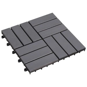 vidaXL Carreau de terrasse 10 pièces Gris 30 x 30 cm Bois d'acacia