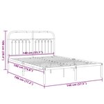 vidaXL Cadre de lit métal sans matelas avec tête de lit noir 140x190cm