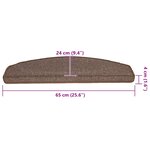 vidaXL Tapis d'escalier 20 pièces 65 x 24 x 4 cm Marron café Demi-rond Grand