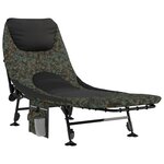 vidaXL Lit de pêche avec pieds à boue réglables pliable camouflage