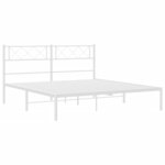 vidaXL Cadre de lit métal sans matelas et tête de lit blanc 120x200 cm