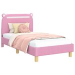 vidaXL Cadre de lit pour enfants avec tête de lit Rose 80 x 160 cm