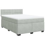 vidaXL Sommier à lattes de lit et matelas Gris clair 140x200cm Velours