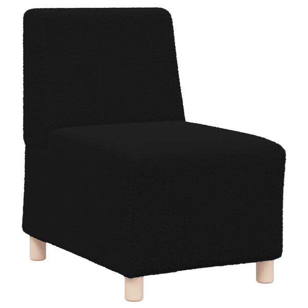 vidaXL Canapé modulaire sans accoudoirs Noir 55 cm Tissu bouclé aspect laine