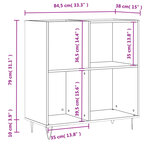 vidaXL Armoire à disques gris béton 84 5x38x89 cm bois d'ingénierie
