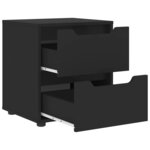 vidaXL Table de chevet VISNES noir 45x40x50 cm bois d'ingénierie