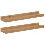 vidaXL Étagère Murale 2 Pièces Marron 40 x 9 x 3 cm Bois d'ingénierie