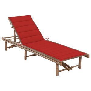 vidaXL Chaise longue de jardin avec coussin Bambou