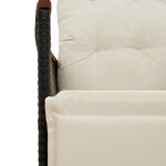 vidaXL Ensemble de bistro de jardin 3 Pièces coussins noir poly rotin
