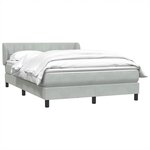 vidaXL Sommier à lattes de lit et matelas gris clair 160x220cm velours