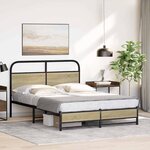 vidaXL Cadre de lit sans matelas 140x200 cm chêne sonoma