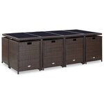 vidaXL Ensemble à manger d'extérieur et coussins 13 Pièces Résine tressée