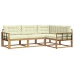 vidaXL Ensemble de canapés d'extérieur 3 pc Blanc et crème Polyester