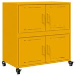 vidaXL Buffet jaune moutarde 68x39x72 cm acier