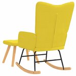 vidaXL Chaise à bascule avec tabouret Jaune moutarde Tissu