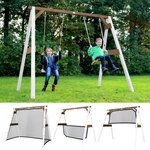AXI Portique 4 en 1 Sports Fun Blanc Marron 160x254x207cm