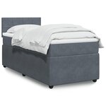 vidaXL Sommier à lattes de lit et matelas Gris foncé 90x190 cm Velours