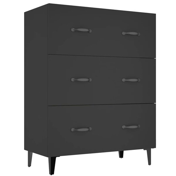 vidaXL Buffet noir 69 5x34x90 cm bois d'ingénierie