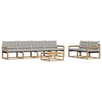 vidaXL Ensemble de canapés d'extérieur 7 pc Blanc et gris clair