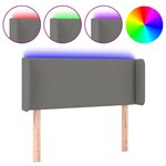 vidaXL Tête de lit à LED Gris foncé 83x16x78/88 cm Tissu