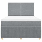 vidaXL Sommier à lattes de lit avec matelas Gris clair 140x190cm Tissu