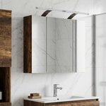 vidaXL Armoire Miroir de Salle de Bain Chêne fumé 60 x 14 5 x 50 cm