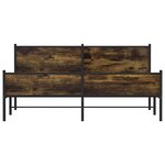 vidaXL Cadre de lit en métal sans matelas chêne fumé 180x200 cm