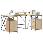vidaXL Bureau Chêne Sonoma 182 x 101 x 87 5 cm Bois d'ingénierie