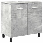 vidaXL Unité de vanité de salle de bain Gris béton 60 x 35 x 60 cm