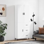 vidaXL Buffet haut Blanc 69 5x34x180 cm Bois d'ingénierie