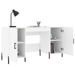 Bureau table poste de travail meuble d'ordinateur informatique étude 140 x 50 x 75 cm bois d'ingénierie blanc 02_0023517