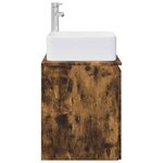 vidaXL Vanité de lavabo mural Chêne fumé 49 5 x 41 x 63 cm