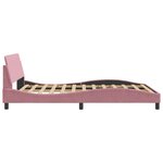 vidaXL Cadre de lit et tête de lit sans matelas rose 140x190cm velours