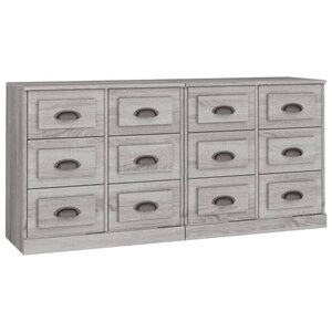 vidaXL Buffets 2 Pièces sonoma gris bois d'ingénierie