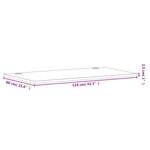 vidaXL Dessus de bureau 110x60x2 5 cm bois massif de hêtre