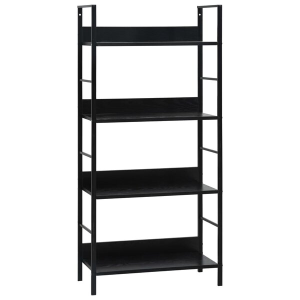 vidaXL Bibliothèque à 4 niveaux noir 60x27 6x124 5cm bois d'ingénierie