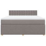 vidaXL Sommier à lattes de lit avec matelas Taupe 180x200 cm Tissu