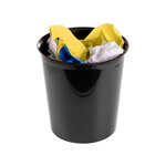 Corbeille papier q-connect plastique resistant 13l       275x285mm coloris noir opaque