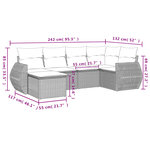 vidaXL Salon de jardin avec coussins 6 Pièces beige résine tressée