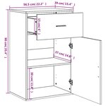 vidaXL Armoire de rangement blanc 56 5x39x90 cm bois d'ingénierie