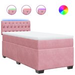 vidaXL Sommier à lattes de lit avec matelas Rose 90x190 cm Velours