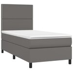 vidaXL Sommier à lattes de lit avec matelas et LED Gris 90x190 cm